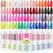 Lavender Violets 36 Colours Dip Powder Nail Kit Starter Quick Drying Dipping Powder Nude and Full Range Colour Set Red Noen Sliver Glossy Matte Nail Art Design M950