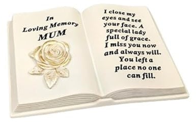 YöL Memorial Graveside Plaque Pot Ornament Book Flowers Poem Mum Tribute Grave Decoration