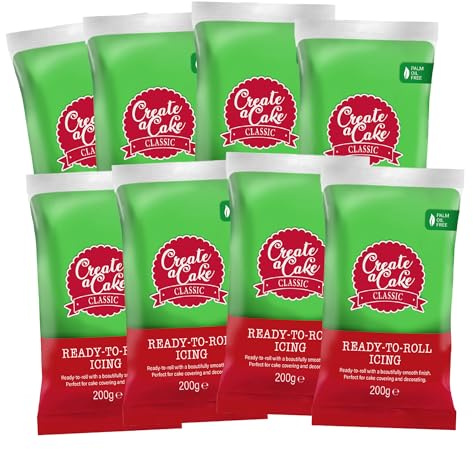 Create A Cake Ready To Roll Icing | Green Fondant Icing | Palm Free Sugar Paste For Cake Decorating, Cupcakes, Cookies, Cakes - 1600g