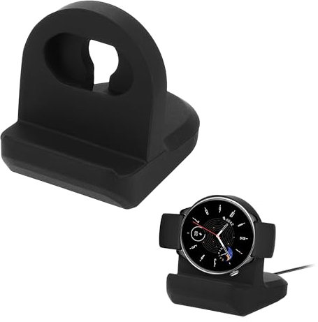 kwmobile Kabellose Ladestation kompatibel mit Huami Amazfit GTR Mini/GTS 4 Mini/GTS 3 / Amazfit Active 2 / Active Edge Halterung - Ladeständer-Halter für Smartwatch - Fitnesstracker Halter - Schwarz