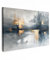 MuchoWow© Leinwandbilder 90x60 cm Wall Art Decoration Bilder für die Wand Schlafzimmer Deko Canvas Painting Wanddekoration Wohnzimmer Kunst - Grau - Gold - Abstrakt