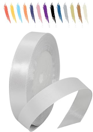 MORAINJAY 15mm Nastro di Raso,23M Bianco Nastro Satin per Confezioni Regalo,Nastri Raso Decorativo per Bouquet da Sposa,Fiocchi per Capelli,Decorazione Torte,Compleanno,Natale,Battesimo