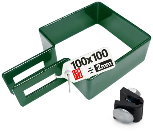 Collier de serrage de clôture - Rectangulaire - Carré - 100 x 100 mm - Vert