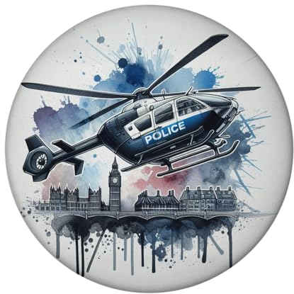 Polizeihubschrauber Magnet mit Flaschenöffner rund Police Big Ben London Polizei Einsatz Hubschrauber Souvenir Sammlerstück