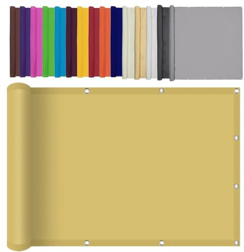Tenda a Vela Impermeabile 100 x 120 cm Anti UV 98% Parasole,Antivento Rete Ombreggiante Vele Ombreggianti Rettangolare con Occhielli Fascette per Giardino, Giallo sabbia
