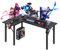 Dripex Gaming Tisch L Form Eckschreibtisch Gaming Schreibtisch L-förmiger Computertisch für Büro, Schlafraum, Schwarz 145x100x76 cm (L Form Links)