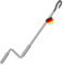 BAUHELD® Markisenkurbel mit Fleischer-Haken [Made in Germany] - Markisenstange mit Pulverbeschichtung [140cm] - Hochfester Handgriff aus Kunststoff - Kompatibel mit ovalen Markisen-Ösen - RAL 7035
