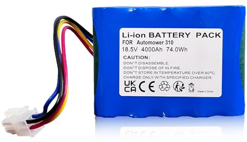 18.5V 4,0Ah Batteria per Gardena Sileno R100Li, R130Li, R160Li, compatibile con Husqvarna Automower (2015-2018) 310, 315, 584 85 28-02, batteria di ricambio per robot rasaerba 5848228-01, etc
