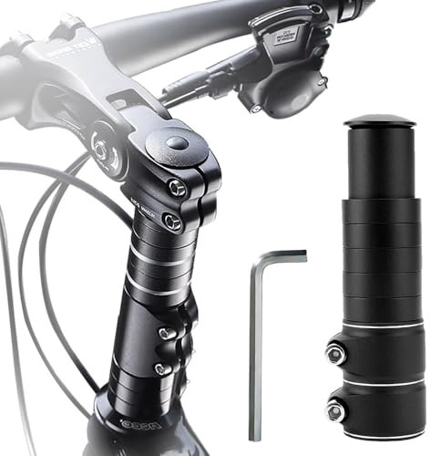 Lenkererhöhung Fahrrad, Fahrradlenker Erhöhung, Fahrradlenker Vorbau, Fahrrad Gabelschaftverlängerung Gabelschaftverlängerung mit Sechskantschlüssel für 28,6 mm MTB Rennrad Stadträder Schwarz