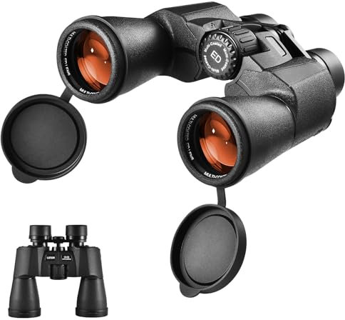 LUXUN Fernglas 10x50, Fernglas für Erwachsene mit Trageriemen, Tasche, 22mm ED Augenmuschel, BAK4 FMC, Feldstecher, für Brillenträger, Reisen, Jagd, Vogelbeobachtung