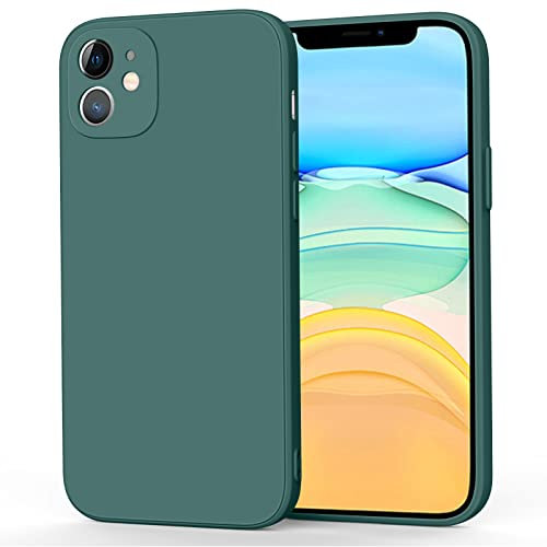 YLK Custodia per iPhone 11 Cover in Silicone Liquido Ultra Sottile, Custodia Protettiva Completa Cover per iPhone 11 (2019) 6.1 Pollici (Verde scuro)