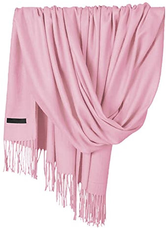 Écharpe d'hiver en laine pour femme - Chaud - Long - Cachemire - Uni - Doux - Longue écharpe élégante - Foulard doux - Cape - Mode - Poncho - Écharpe enveloppante - Écharpe pour femme, Rose, A