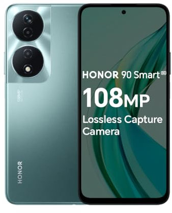 HONOR 90 Smart, Unlocked Android 5G smartphone, 108MP Triple Camera, 6.8 high-transparency Large Screen, Android 13, Dual SIM, Emerald Green (Renewed)