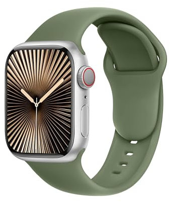 SRena SBC1B pour Bracelet Apple Watch Ultra 2/Ultra/SE/Series10 9 8 7 6 5 4 3(49mm 46mm 45mm 44mm 42mm 41mm 40mm 38mm) Sport,Femme-Style Original&Compatibilité Universelle,Vert Olive