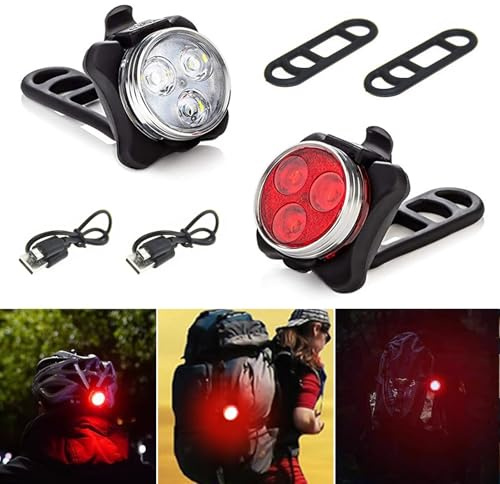 LED-Frontscheinwerfer & Rücklicht-Set,Frontlicht und Rücklicht Set | Beleuchtungsset Led,Vorne und Rücklicht,Helles Licht Kompakt und Wasserdicht,für Kinder und Erwachsene