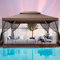 COBIZI Pavillon 3x4 Wasserdicht Stabil Winterfest, Gartenpavillon 3x4 mit Moskitonetz und Doppeldach, Einfaches Einrichten Metall Pavillon Stabiler als EIN Faltpavillon, UV-Schutz 50+, Braun