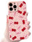 NITITOP Compatible with iPhone 14 Pro Max Case Cute Cherry Bowknot Ribbon for Women Girls Bow Design Cutely Shockproof Soft Girly Slim Soft TPU Fashion Protective Phone Cover - Pink