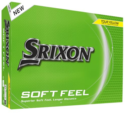 Srixon Soft Feel_14 Ultraweiche und langlebige Golfbälle| Stabile Flugbahn und kontrollierter Spin| Premium-Gefühl und Kontrolle um den Grün| Gelb/Weiß