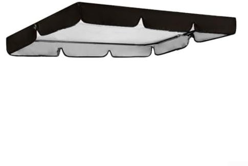 Replacement Canopy for Garden Swing Chair, Swing Seat Canopy Cover 2 or 3 Seater Waterproof Polyester Cover 164x114x15cm(Black)