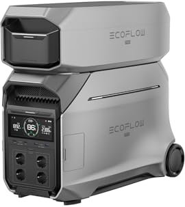Station électrique portable EF ECOFLOW DELTA Pro 3 avec batterie supplémentaire, 8 kWh, sortie CA 230V 4 000 W, générateur solaire pour domestique, camping, camping-cars (Reconditionné)