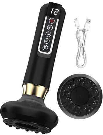 Aischens Dispositivo De Ventosa EléCtrica,Masajeador AnticelulíTico Para Piernas/Abdomen/Brazos,Dispositivo AnticelulíTico,Equipo De Drenaje LinfáTico Con 12 Programas & 4 Modos (Negro)