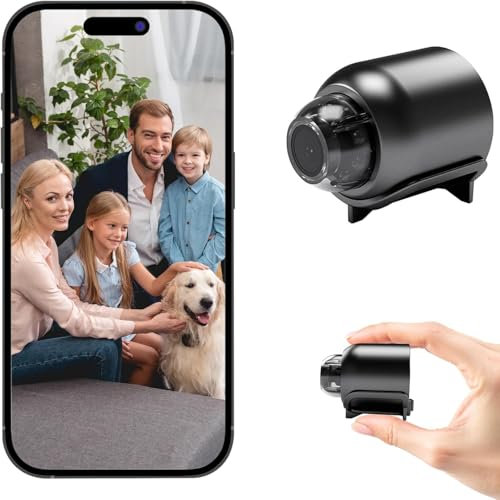 Mini Telecamera Spia Nascosta,HD 1080P Telecamera Wifi interno/Esterno,Telecamera Senza Fili Mini Videocamera Sorveglianza Interno con Visione Notturna Rilevamento di Movimento Per Casa/Bambini