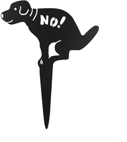 Letrero disuasorio de caca de perro, decoración de césped de hierro para dueños de mascotas responsables