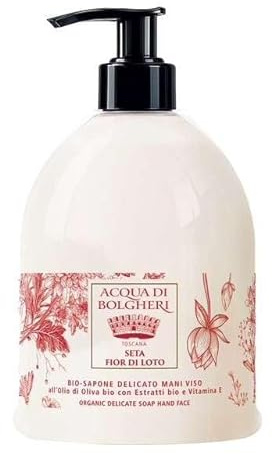 Dr. Taffi Acqua di Bolgheri Seta Fior di Loto Flüssigseife 500ml I Sanfte Hand- & Gesichtsseife I mit Olivenöl, Kamille & Vitamin E