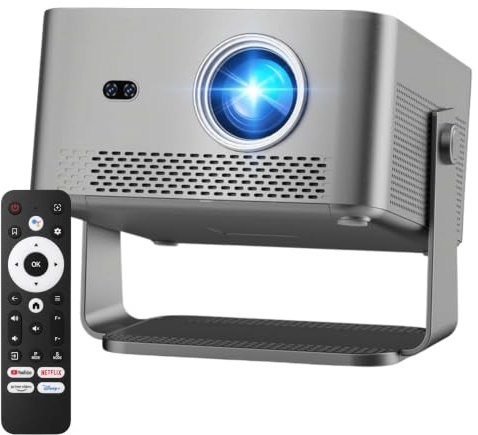 Reagle R-MOVIELUM-P70 Proyector con Google TV Integrado Full HD 1080P Nativo Compatible 4K 1100 ANSI LED 140 Pulgadas WiFi 5 Bluetooth 5.1 Enfoque Automático Keystone HDMI USB Cine en Casa