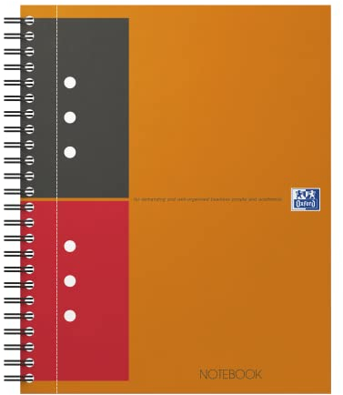 OXFORD 100102680 Notebook International A5 + lined 160 sheets sturdy cardboard cover orange Spiral Notebook Collegeblock - clever organization for managers and executives