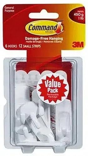 Command 3M17002VP6 17002VP-Ganci Piccoli, Confezione da 6, out_of_Print, Small hooks