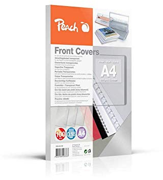 Peach PB100-06 Deckblätter, DIN A4, 0.18 mm, 100 Stück, transparent