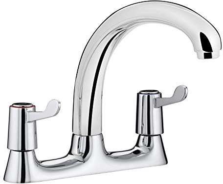 Bristan VAL DSM C 6 CD Value Lever Deck Kitchen Sink Mixer Tap with 6 (152mm) Levers with Swivel Spout, Chrome