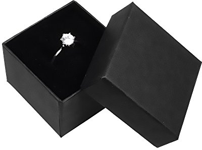 Autiga Hochwertige Ring-Schachtel Ringbox für Hochzeit/Valentinstag/Verlobungsring schwarz