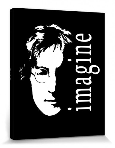 1art1 John Lennon Poster Imagine Bilder Leinwand-Bild Auf Keilrahmen | XXL-Wandbild Poster Kunstdruck Als Leinwandbild 50x40 cm