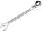 FACOM - Clé Mixte à Cliquet Métrique 17mm - 467B.17 - Système Ultra-Grip Antidérapant - Mécanisme à Cliquet Compact Réversible par Levier - Œil et Fourche Inclinés à 15° - Chrome Satiné
