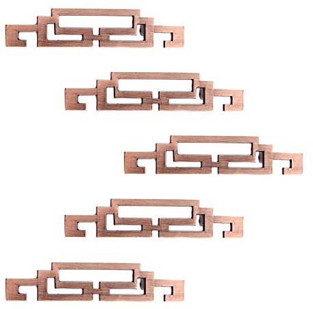 Mgoodoo Griff Möbelgriffe für Schrank,Schubladegriff aus Zinklegierung,Europäischen Stil Küchengriff Rot Bronze, Lochabstand-128mm, 5 Stück