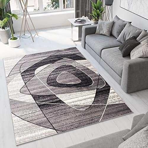 TAPISO Dream Teppich Modern Wohnzimmer Kurzflor Grau Creme Schwarz Meliert Streifen Schlafzimmer Esszimmer Küche Flur ÖKOTEX 250 x 300 cm