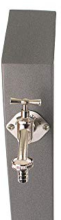 KTC Tec TRINKWASSER Wassersäule TSQS 730 Beton Optik Stein grau, Wasserzapfsäule Wasserzapfstelle Gartenzapfstelle Zapfstelle Zapfsäule Bewässerung Garten Spender, quadratisch eckig