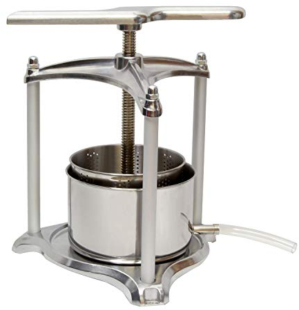 Fruchtpresse, 6 l, Traubenpresse für die Herstellung von Wein, Apfelwein, Gemüse, Dehydration, Käsepresse (Aluminium)