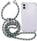 MyGadget Funda para iPhone 11 - Carcasa con Cuerda en Silicona TPU Suave con Cordón - Case y Correa Adjustable - Negro Camuflaje