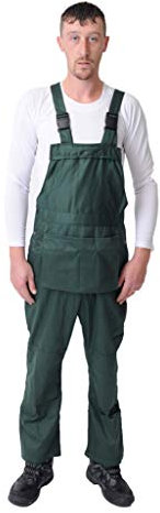 Roadmaster Bib and Brace Dungaree Overalls Painters Suit for Decorators Builders, Forest Green, XXS