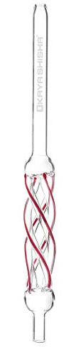Kaya Shisha Curly Shisha Mundstück aus Glas Glasmundstück Spirale Logo Wasserpfeife Mundstück Zubehör (Glow/Rot)