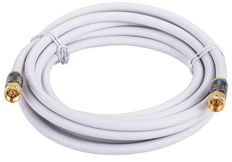 3M White RG6 Coax Cable Dual Shield Outdoor/Indoor Coaxial BNC Extension Wire For Satellite Dish Cable TV Antenna