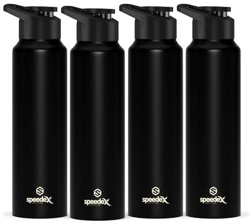 Speedex Lot de 4 bouteilles d'eau pour réfrigérateur Noir 1000 ml