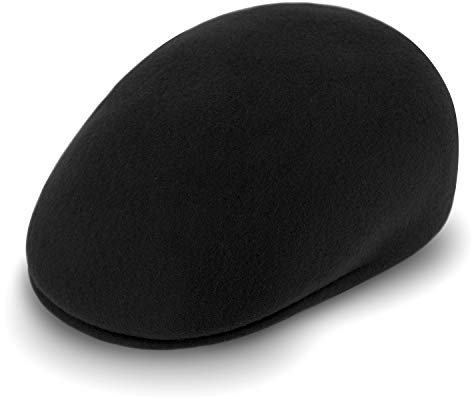 fiebig Clifton Flatcap | Schiebermütze aus 100% Schurwolle | Unisex Schirmmütze Made in Italy (60-XL, schwarz)