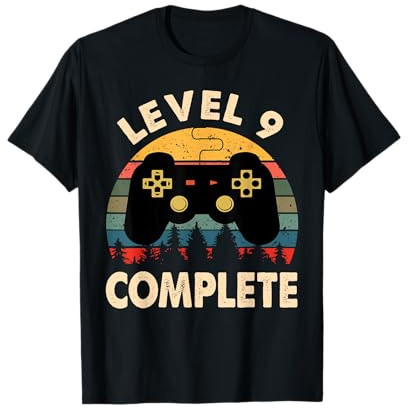 Level 9 Complete 9th Anniversary Retro Vintage Gift T-Shirt