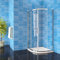 AICAit 185 cm Box doccia Semicircolare Apertura Scorrevole Cristallo Temperato 5 mm Trasparente Ingresso Centrale 80x80 cm, incluso Piatto Doccia 80x80 cm