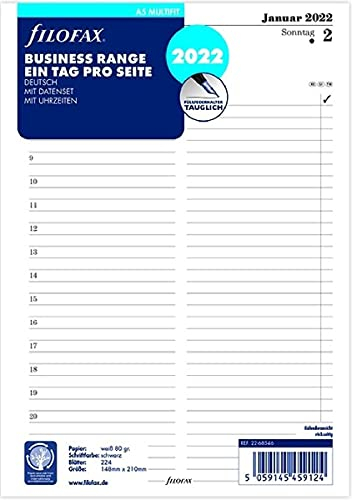 FILOFAX A5 Multi 1 Tag pro Seite (deutsch)2022, 22-68546