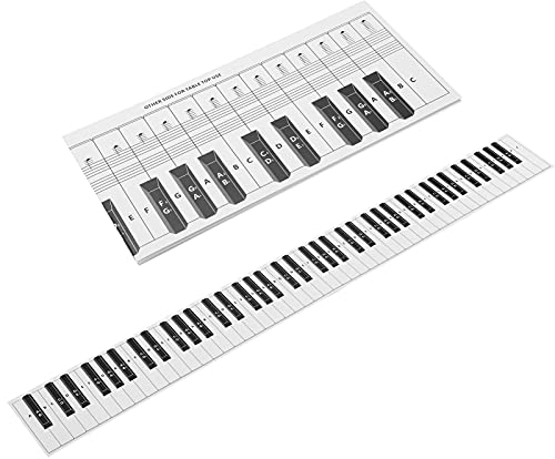 Tabla Notas Teclado Piano, Práctica Tabla, Comparación Ejercicios 88 Teclas Papel Recubierto Portátil Impermeable para Detrás Las Teclas